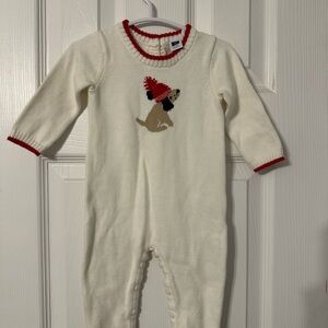 White Kids One Piece with Red Accents